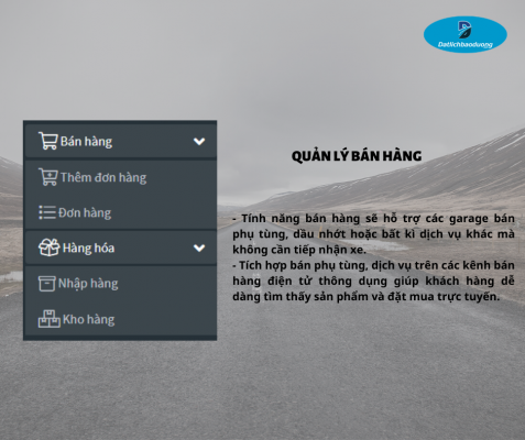 Các Gara lớn thường dùng phần mềm quản lý