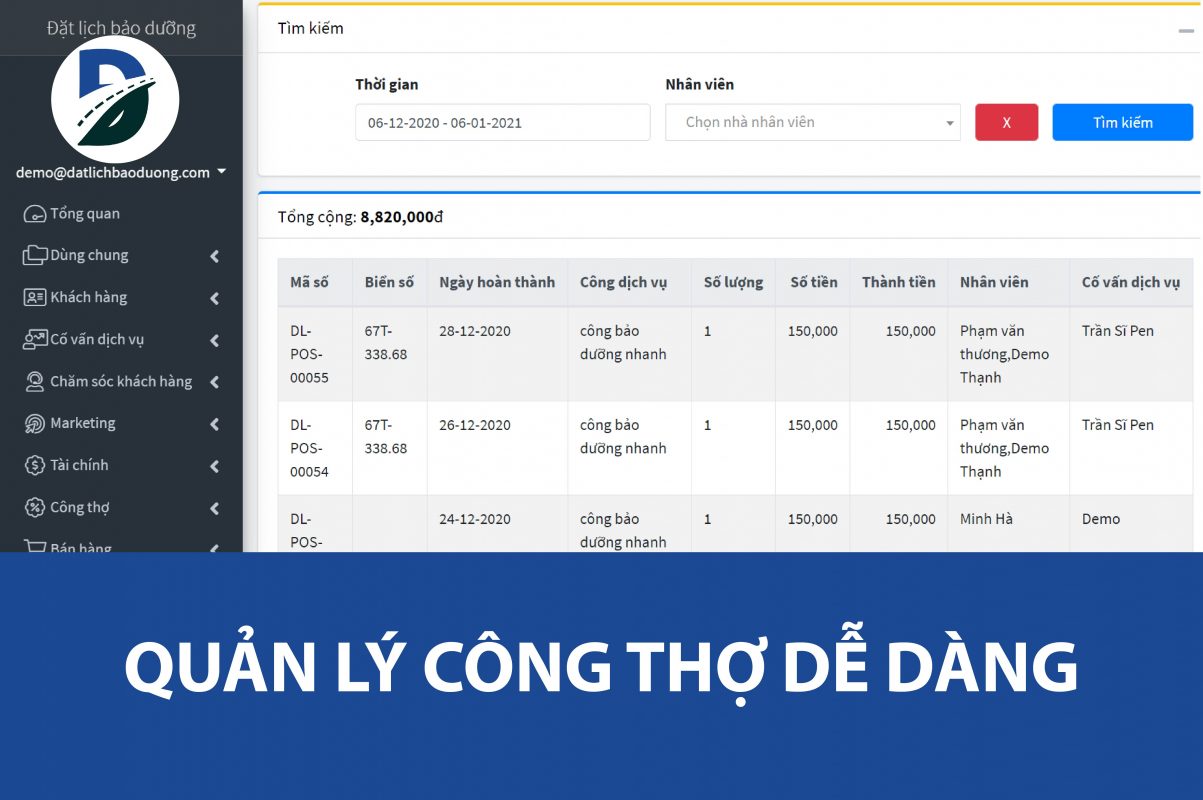 Phần mềm quản lý garage